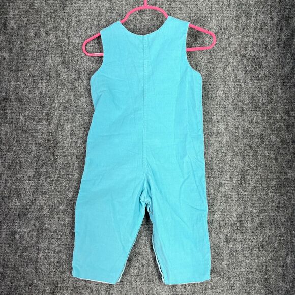 Mulberry St One Piece Baby Girl 18M‎ Blue Corduroy Christmas Reindeer Overalls - Picture 2 of 7
